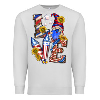 Dove Grey love 4th of july with gnome Premium Sweatshirt - texasbilliewilder