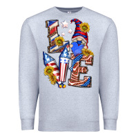 Heather Grey love 4th of july with gnome Premium Sweatshirt - texasbilliewilder