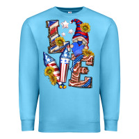 Ocean Blue love 4th of july with gnome Premium Sweatshirt - texasbilliewilder