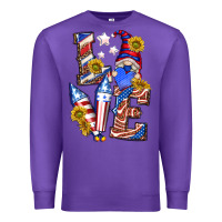 Purple love 4th of july with gnome Premium Sweatshirt - texasbilliewilder