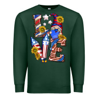 Sports Green love 4th of july with gnome Premium Sweatshirt - texasbilliewilder