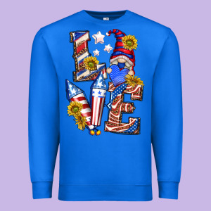 Love 4th Of July With Gnome Premium Sweatshirt Designed By Texasbilliewilder