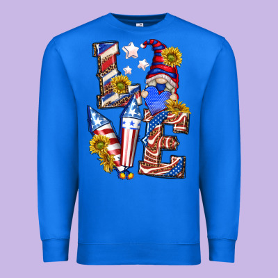Premium Sweatshirt love 4th of july with gnome