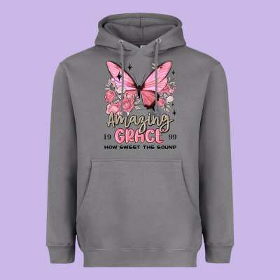 Heavyweight Hoodie amazing grace how sweet the sound butterfly