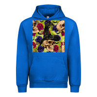 Cobalt halloween witch skull seamless pattern Urban Hoodie - BundleAndBundleShop