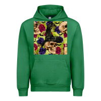 Emerald halloween witch skull seamless pattern Urban Hoodie - BundleAndBundleShop