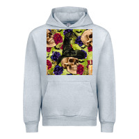 Heather Grey halloween witch skull seamless pattern Urban Hoodie - BundleAndBundleShop