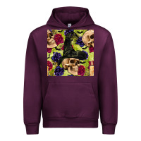 Mauve Wine halloween witch skull seamless pattern Urban Hoodie - BundleAndBundleShop