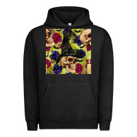Pigment Black halloween witch skull seamless pattern Urban Hoodie - BundleAndBundleShop