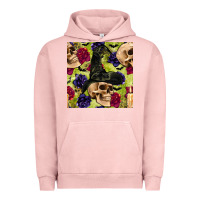 Pigment Salmon halloween witch skull seamless pattern Urban Hoodie - BundleAndBundleShop