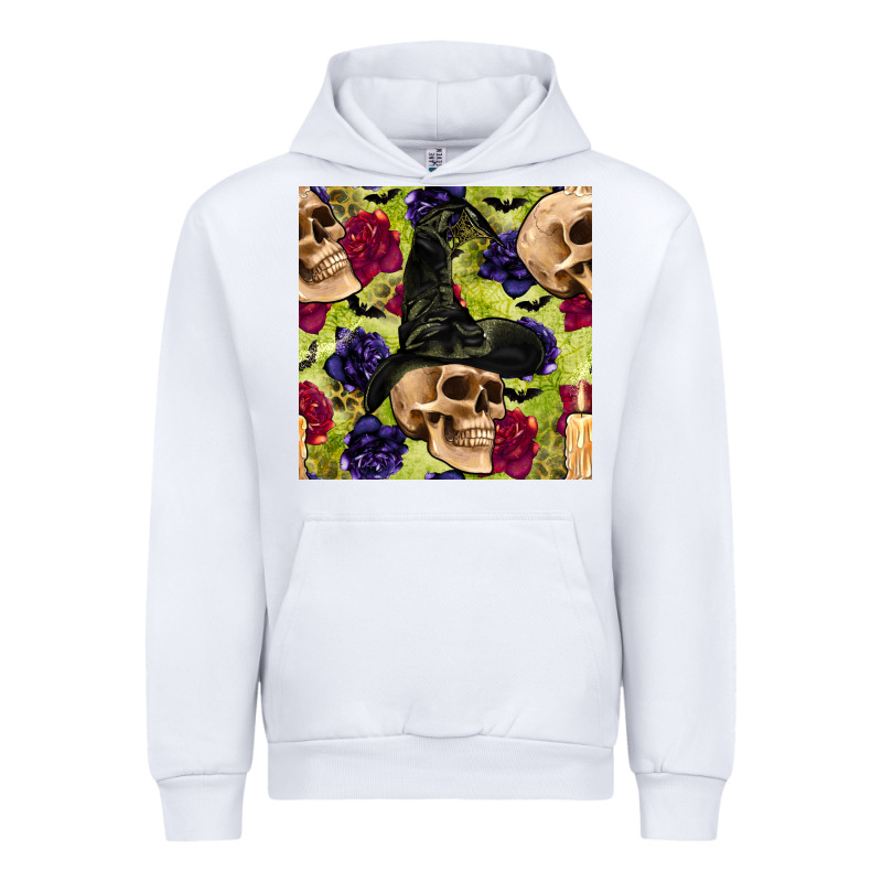 Halloween Witch Skull Seamless Pattern Urban Hoodie by BundleAndBundleShop | Teevron