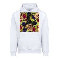 White halloween witch skull seamless pattern Urban Hoodie - BundleAndBundleShop