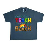 Midnight Navy first we teach then we beach Urban Heavy Tee - Artiststas