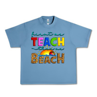 Pebble Blue first we teach then we beach Urban Heavy Tee - Artiststas