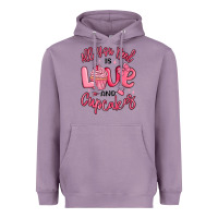 Lavender all you need is love and cupcakes valentines day Heavyweight Hoodie - MaliasSmallBusiness