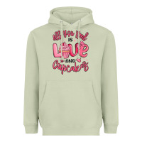 Matcha all you need is love and cupcakes valentines day Heavyweight Hoodie - MaliasSmallBusiness