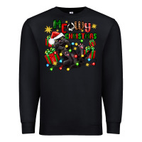 Black meowy christmas Premium Sweatshirt - Zillion Design Studio