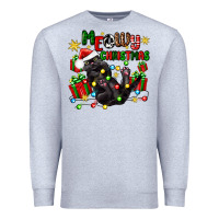 Heather Grey meowy christmas Premium Sweatshirt - Zillion Design Studio