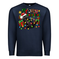 Navy meowy christmas Premium Sweatshirt - Zillion Design Studio