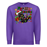 Purple meowy christmas Premium Sweatshirt - Zillion Design Studio
