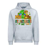 Heather Grey my first st patricks day with coins and shamrocks Urban Hoodie - AdoDesignShop