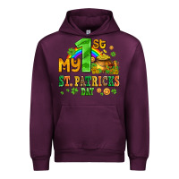 Mauve Wine my first st patricks day with coins and shamrocks Urban Hoodie - AdoDesignShop