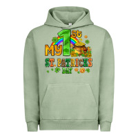 Pigment Oil Green my first st patricks day with coins and shamrocks Urban Hoodie - AdoDesignShop