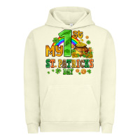 Pigment Pistachio my first st patricks day with coins and shamrocks Urban Hoodie - AdoDesignShop
