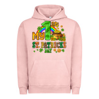 Pigment Salmon my first st patricks day with coins and shamrocks Urban Hoodie - AdoDesignShop