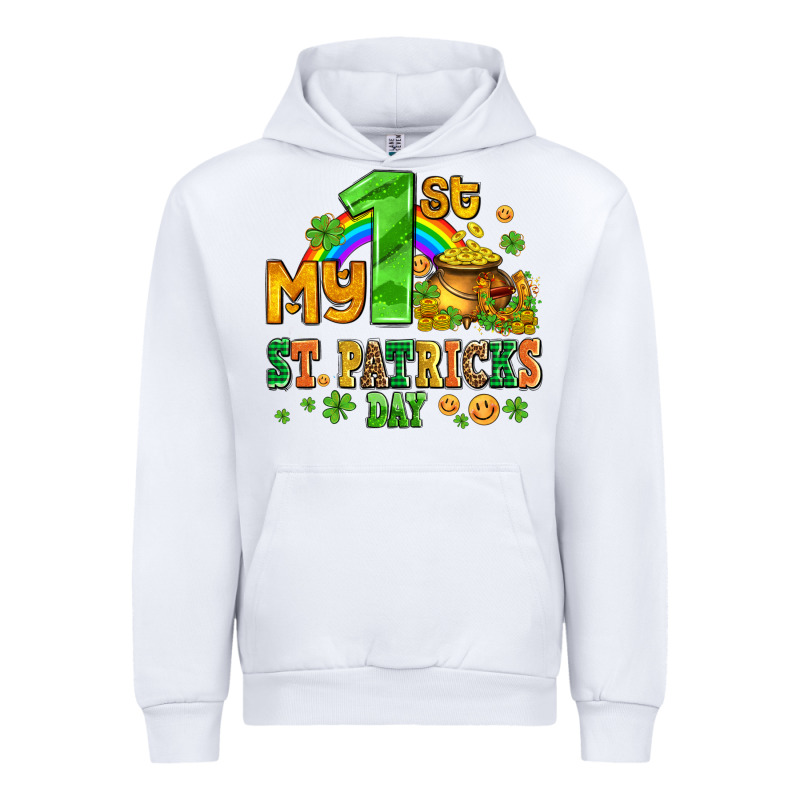 My First St Patricks Day With Coins And Shamrocks Urban Hoodie by AdoDesignShop | Teevron