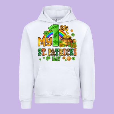 My First St Patricks Day With Coins And Shamrocks Urban Hoodie Designed By Adodesignshop