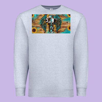Premium Sweatshirt Wings Cross Faith