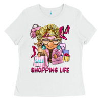 White shopping life  gnome Ladies Tee - BarkalooDesign
