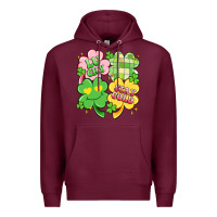Burgundy lucky stay gold Premium Hoodie - Artiststas