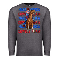 Charcoal Heather make america cowboy again Premium Sweatshirt - texasbilliewilder