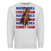 Dove Grey make america cowboy again Premium Sweatshirt - texasbilliewilder