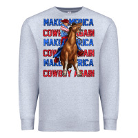 Heather Grey make america cowboy again Premium Sweatshirt - texasbilliewilder