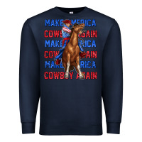 Navy make america cowboy again Premium Sweatshirt - texasbilliewilder