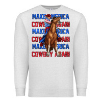 Oatmeal Heather make america cowboy again Premium Sweatshirt - texasbilliewilder