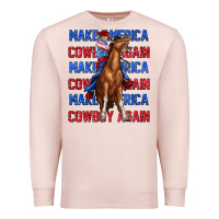 Pale Pink make america cowboy again Premium Sweatshirt - texasbilliewilder