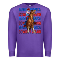 Purple make america cowboy again Premium Sweatshirt - texasbilliewilder