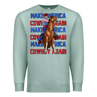 Seafoam make america cowboy again Premium Sweatshirt - texasbilliewilder