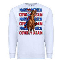White make america cowboy again Premium Sweatshirt - texasbilliewilder