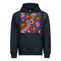 Navy pumpkin flower halloween seamless pattern Urban Hoodie - BundleAndBundleShop