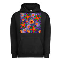Pigment Black pumpkin flower halloween seamless pattern Urban Hoodie - BundleAndBundleShop