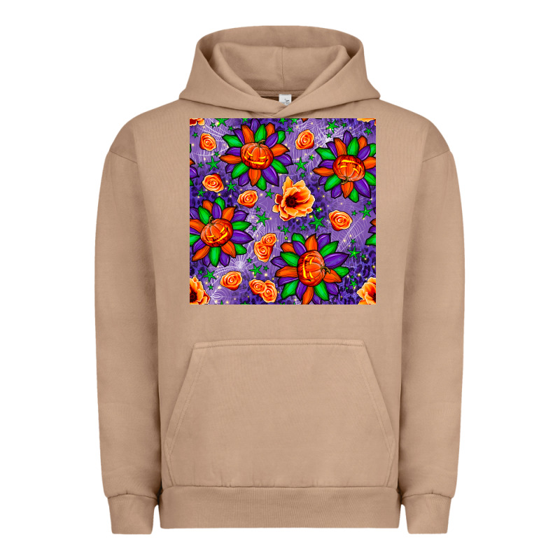 Pumpkin Flower Halloween Seamless Pattern Urban Hoodie by BundleAndBundleShop | Teevron