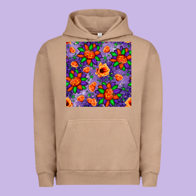 Pumpkin Flower Halloween Seamless Pattern Urban Hoodie Designed By Bundleandbundleshop