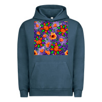 Pigment Midnight Navy pumpkin flower halloween seamless pattern Urban Hoodie - BundleAndBundleShop