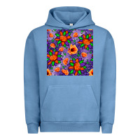 Pigment Pebble Blue pumpkin flower halloween seamless pattern Urban Hoodie - BundleAndBundleShop