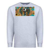 Heather Grey Blessed cros sunflowers Premium Sweatshirt - RanaPortraitStore